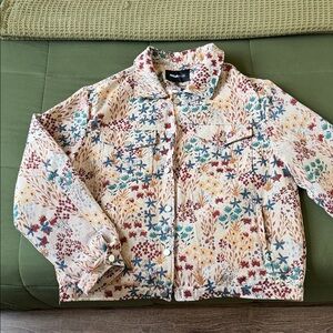 Garden Tapestry Trucker Jacket - Tan/Multi